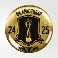 Значок закатной «Чемпионы 24/25»